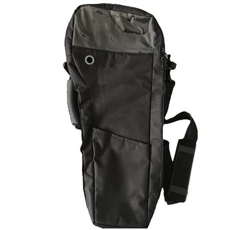 Oxygen Tank Shoulder Bag for Size D Cylinders, Black Nylon Portable Oxygen Bag with Adjustable Strap, Side Carry Handle, Ported Tubing Access, Durable Oxygen Tank Holder for Homecare and Travel