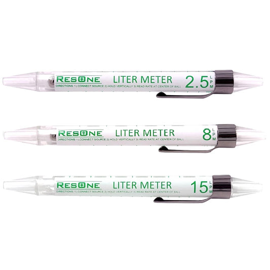 3pk Liter Meter Pens: Measure Oxygen Flow 0-15 LPM for Pediatric, Standard, High Flow- Compact Oxygen Flow Meter for Quick, Precise Flow Checks