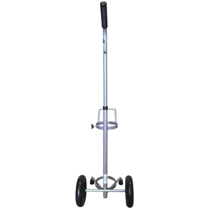 Lightweight Single D/E Oxygen Cylinder Cart , Adjustable Handle, Durable Powder-Coated Finish, Portable Oxygen Tank Cart with Wheels, Holds 1 D Size or E Size Cylinder (7)