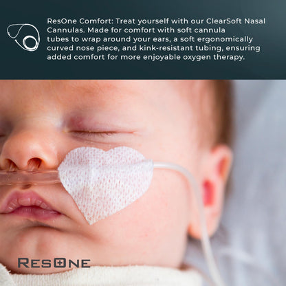 Soft Infant Oxygen Nasal Cannula 5-Pack - Curved Prongs, 7Ft Crush-Resistant Tubing - Nasal Tubes, Oxygen Concentrator Supplies - Soft Curved Nose Piece, Standard Size, Standard Flow 6 LPM