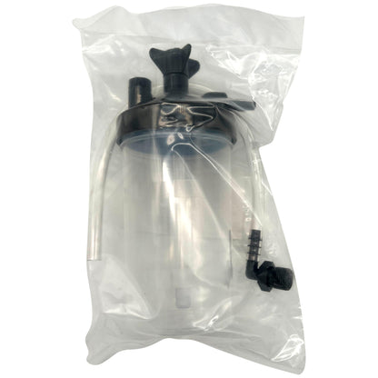 Oxygen Therapy Humidifier Bottle, 350ml w/Pressure Relief Valve & 12" Adapter Tubing