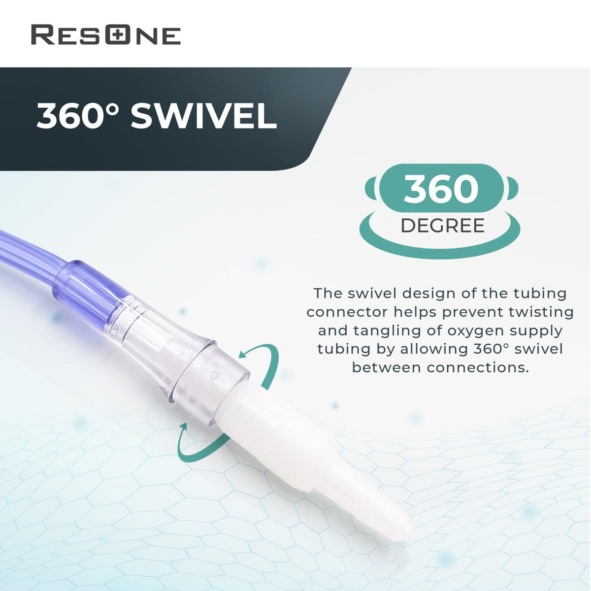 Oxygen Tubing Swivel Connector – 360° swivel