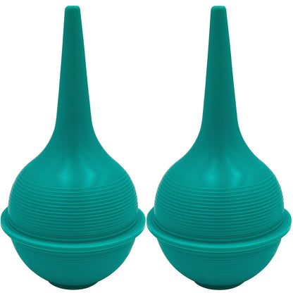 Sterile Rubber Bulb Syringe - 2 Pack, 3oz/90ml Ear Bulb Syringe For Removing Ear Wax, Baby & Adult Nasal Care, Sinus Rinse, Gentle Mucus Removal, Anti-slip Grip, Flat Bottom Design