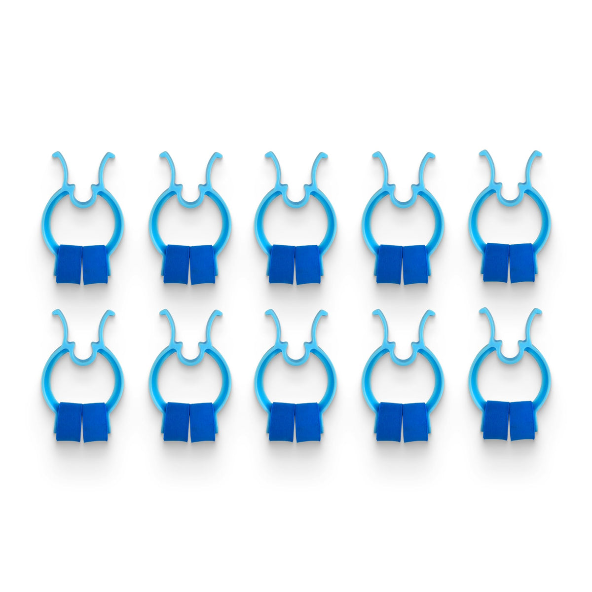Padded Nose Bleed Stopper Clips - Universal Fit Nose Clip for Spirometry and Breathing Treatments - Effective Nose Bleed Plugs, Disposable, Blue, Pack of 10