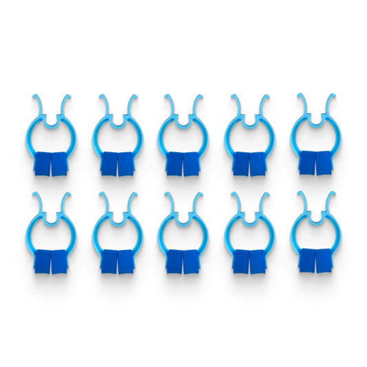 Padded Nose Bleed Stopper Clips - Universal Fit Nose Clip for Spirometry and Breathing Treatments - Effective Nose Bleed Plugs, Disposable, Blue, Pack of 10