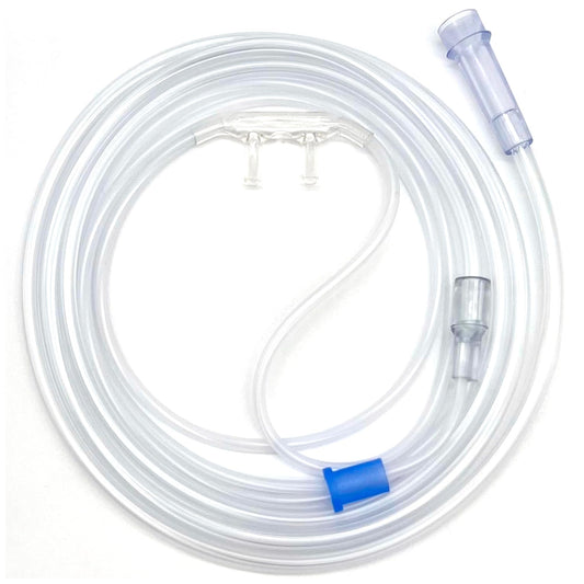 Soft Pediatric Oxygen Nasal Cannula 5-Pack - Curved Prongs, 7Ft Crush-Resistant Tubing - Nasal Tubes, Oxygen Concentrator Supplies - Soft Curved Nose Piece, Standard Size, Standard Flow 6 LPM