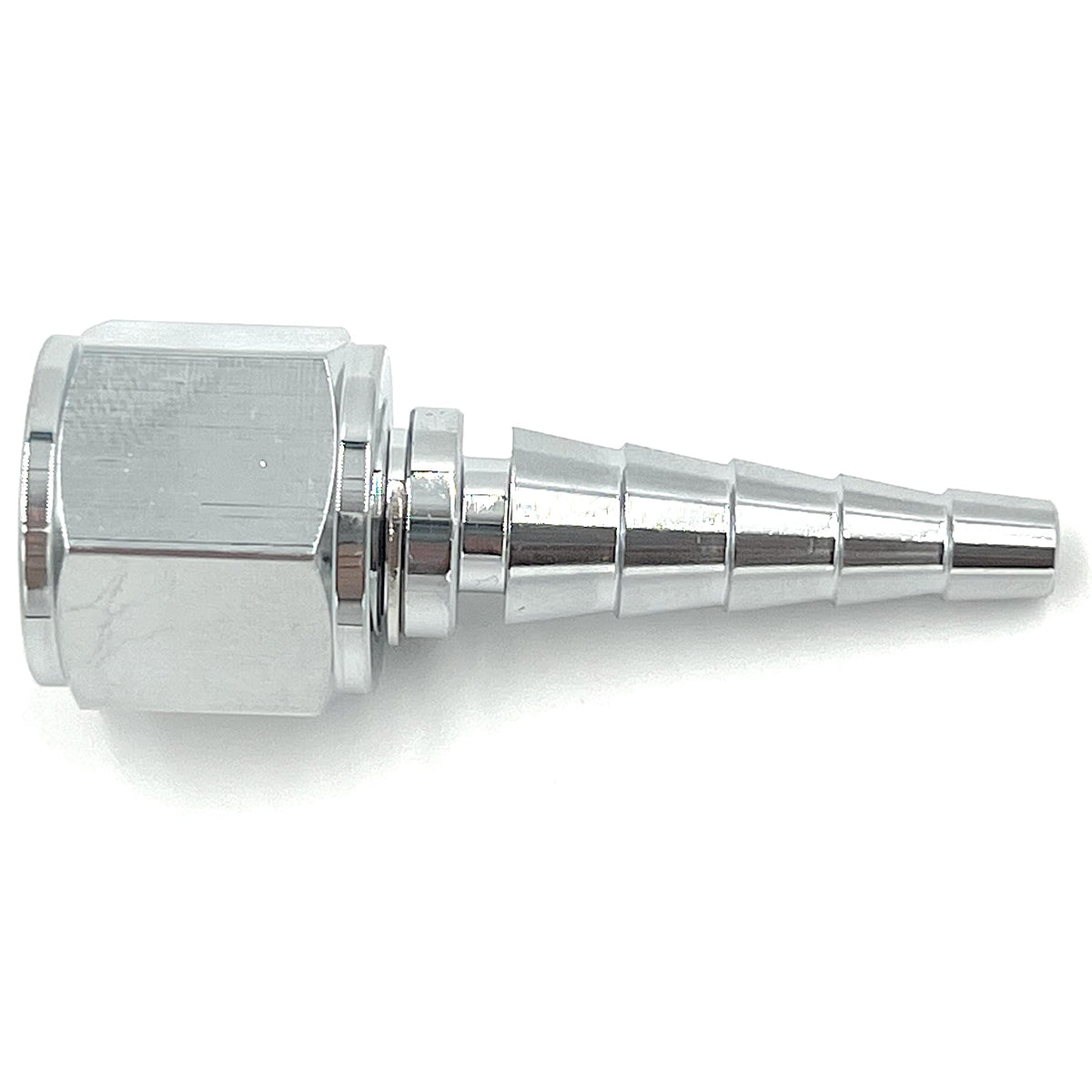 Metal Swivel Nipple Nut, Medical Oxygen Tubing Connector, Christmas Tree Barb O2 Hose Adapter with DISS-style 9/16-18 UNF threads