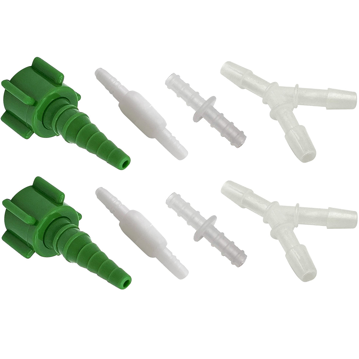 Oxygen Tubing Connector Variety Pack, 8-Piece Kit - Includes Straight, Swivel, Y, and Christmas Tree Connectors for Standard Oxygen Tubing