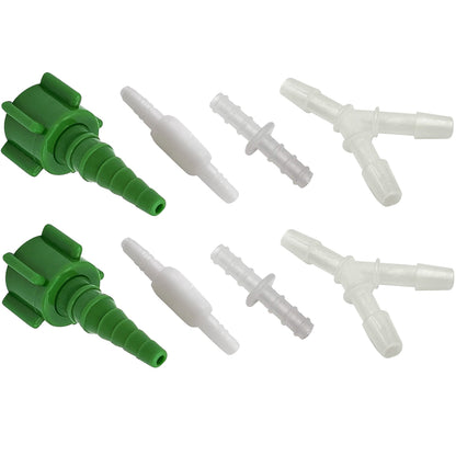 Oxygen Tubing Connector Variety Pack, 8-Piece Kit - Includes Straight, Swivel, Y, and Christmas Tree Connectors for Standard Oxygen Tubing
