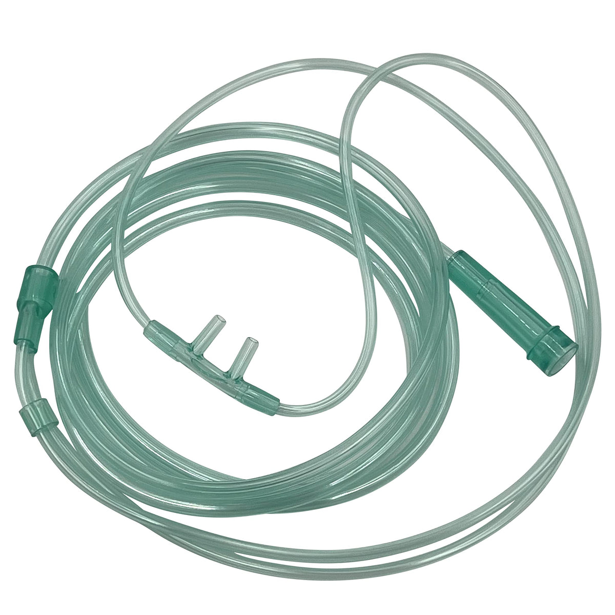 5pk Adult Oxygen Cannula, Tabbed Nose Piece, Straight Prongs, 6.5Ft Tubing